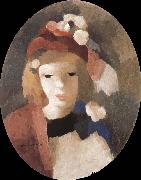 Marie Laurencin Bust of younger female oil on canvas